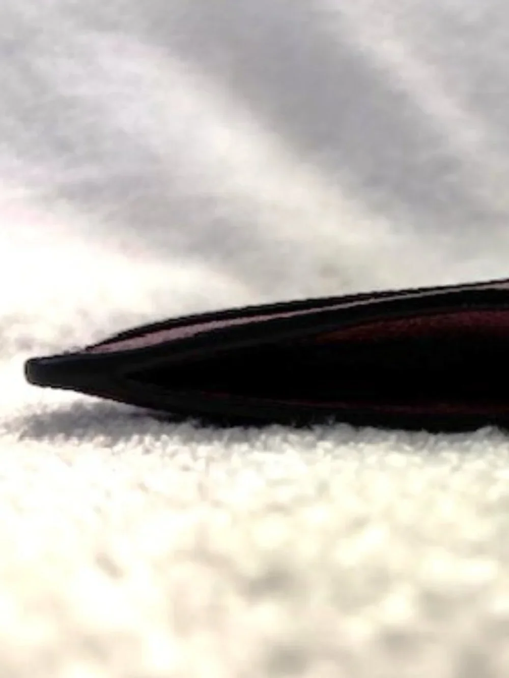 Coach Mini mauve leather Skinny Card case with dark matte black metal hardware